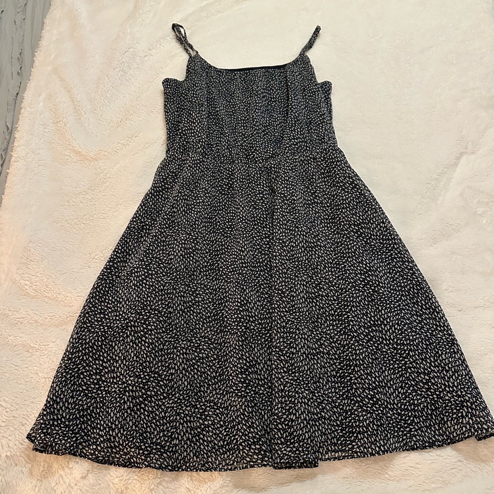 Black & White Spotted Sundress with Slim Straps